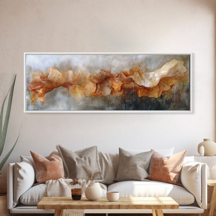 Abstract Flow, Earthy Tones, Modern Minimalist, Framed Canvas Print, Neutral Wall Art, Fall Home Decor, Office Wall Decor