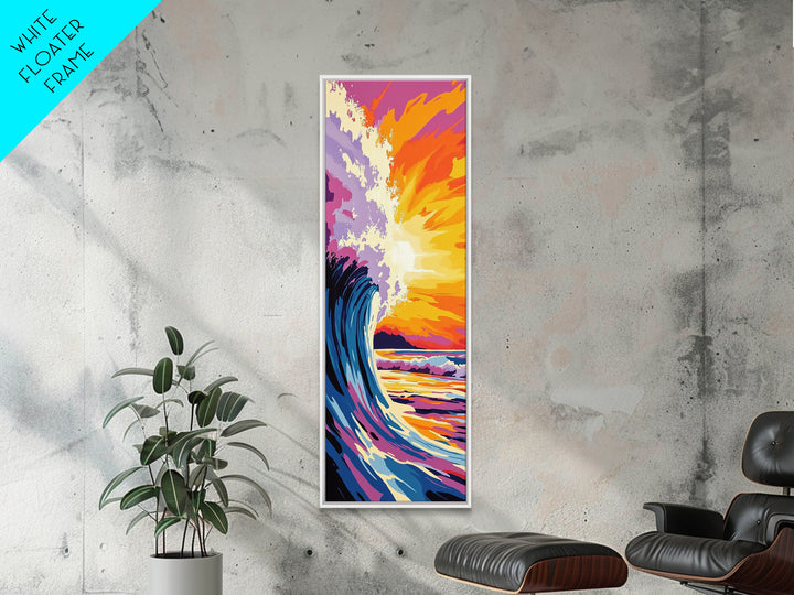Ocean Wave, Coastal Sunset Wall Art, Beach House Decor, Nautical Theme, Surf Canvas Print, Vibrant Seascape, Modern Living Room Accent