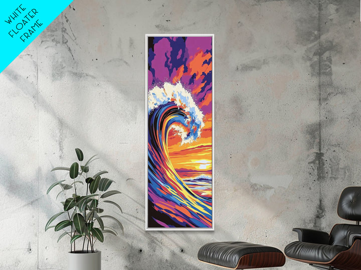 Ocean Wave, Sunset Art, Surfing Wall Art, Coastal Beach Decor, Vibrant Seascape, Modern Home Decor, Canvas Print, Living Room Art