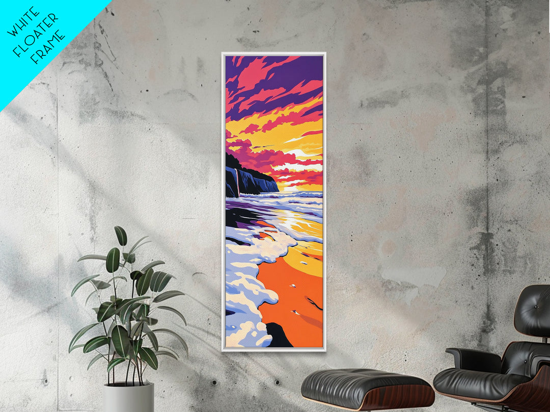 Ocean Sunset, Coastal Beach Art, Waves and Water Painting, Seascape Decor, Tropical Home Wall Art, Relaxing Bedroom Art, Canvas Print