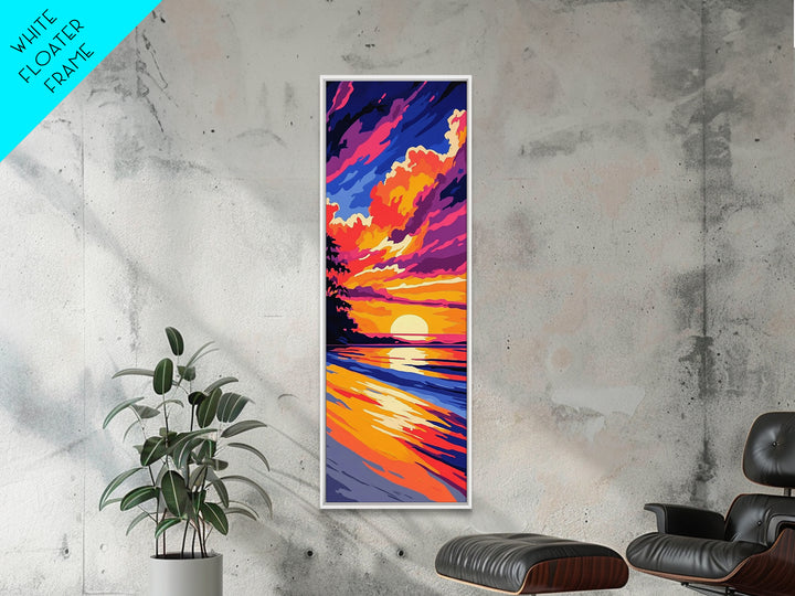 Ocean Sunset, Beach Wall Art, Coastal Decor, Relaxing Artwork, Modern Seascape, Bedroom Decor, Canvas Print, Summer Vibes