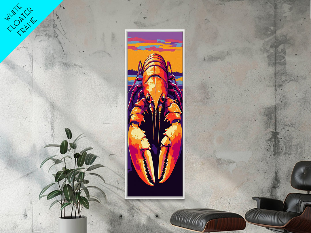 Lobster Art, Coastal Kitchen, Nautical Decor, Seafood Lover, Modern Wall Art, Vibrant Painting, Unique Gift, Framed Canvas Print
