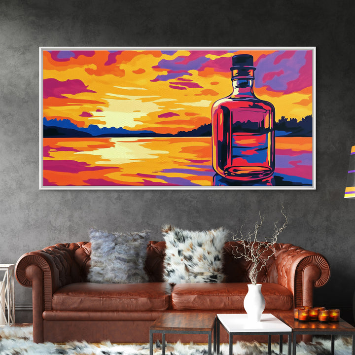 Mountain Winter, Sunset Snow, Framed Canvas Print, Cabin Decor, Ski Lodge Art, Scenic Winter Art, Holiday Wall Art, Bedroom Wall Art