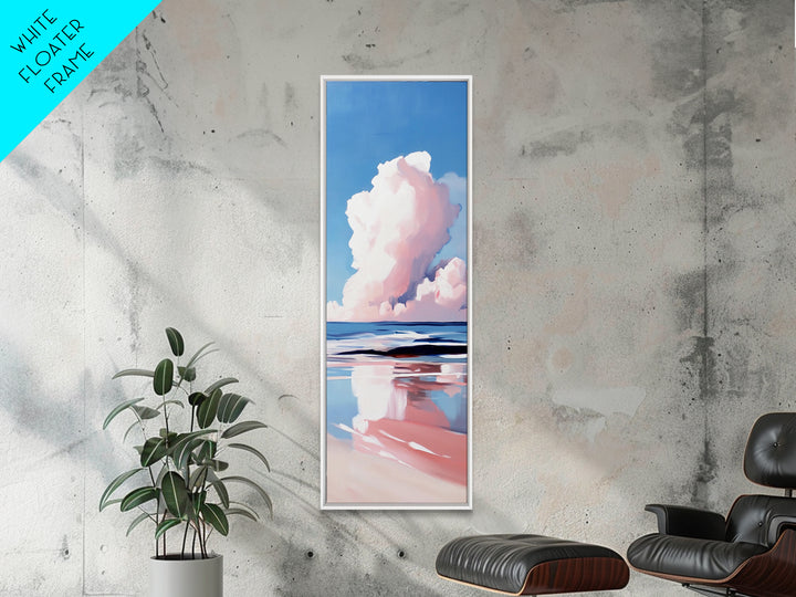 Coastal Clouds, Beach Landscape, Ocean Wall Art, Canvas Print, Blue Sky, Minimalist Home Decor, Living Room Art, Nautical Aesthetic