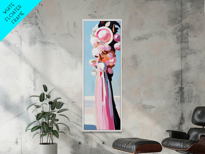 Abstract, Pink Bouquet, Floral Wall Art, Framed Canvas Print, Modern Expressionist Art, Soft Color Palette, Bedroom Wall Art