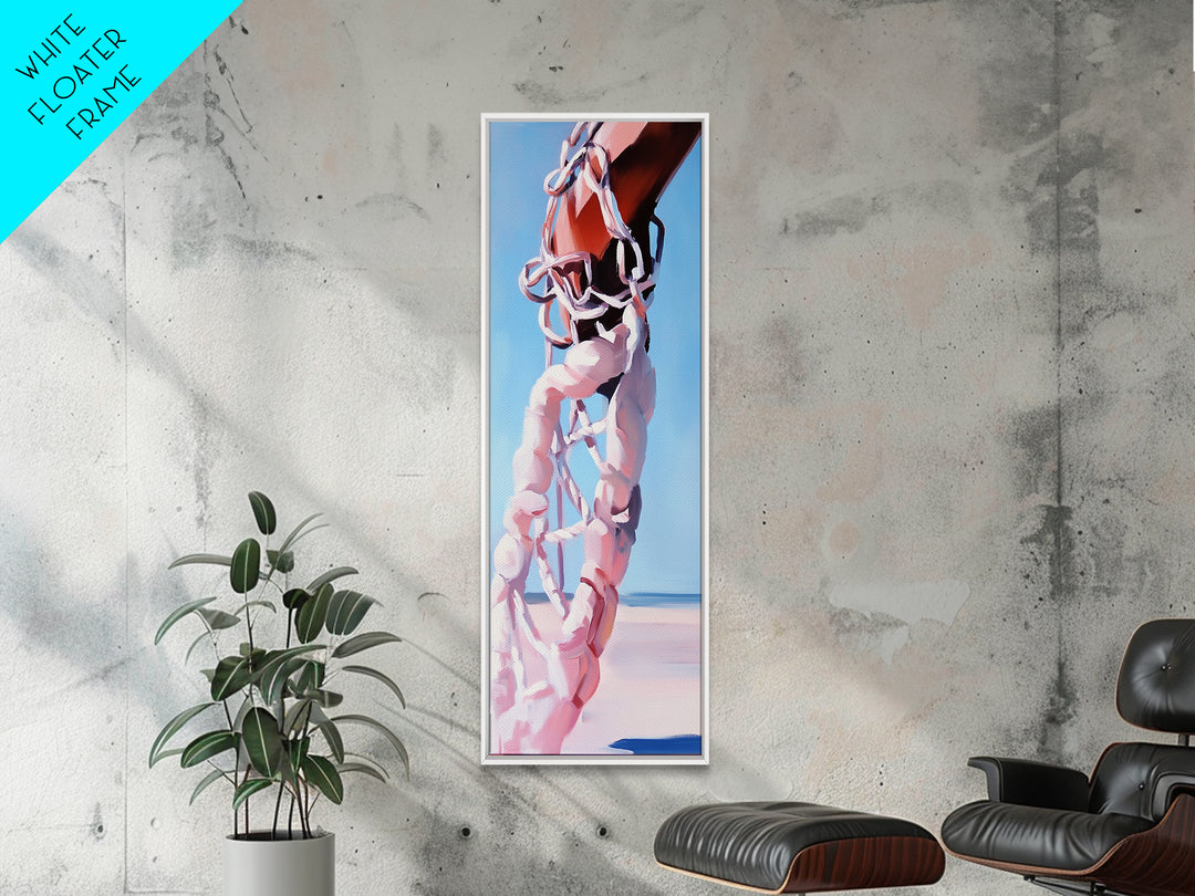 Nautical Rope Close-Up, Coastal Canvas Print, Minimalist Beach Wall Art, Ocean Inspired Decor, Soft Pastel Artwork, Nautical Aesthetic