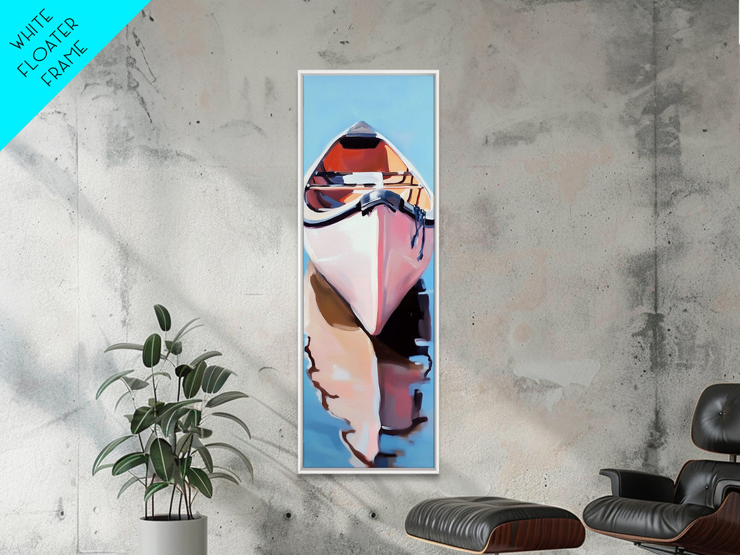 Rowboat Reflection, Lake House Art, Serene Waterscape Painting, Nautical Home Decor, Calm Blue Artwork, Canvas Print