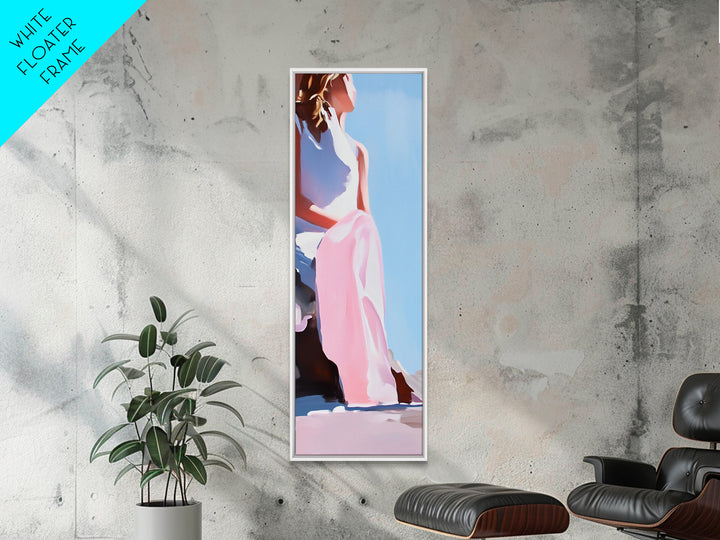 Elegant Woman, Soft Pastel Art, Feminine Portrait, Framed Canvas Print, Contemporary Aesthetic, Living Room Wall Art, Dreamy Abstrac