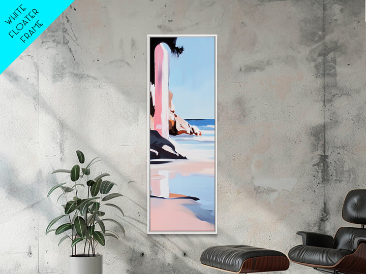 Cliffside, Ocean Horizon, Tranquil Seascape, Minimalist, Soft Pastel, Coastal Aesthetic, Serene Nature, Canvas Print