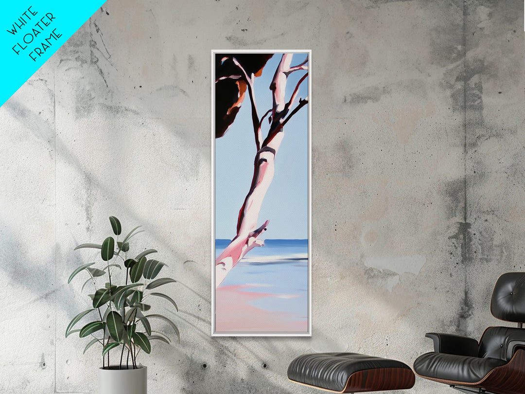 Coastal Branch, Ocean View, Blue Sky, Canvas Print, Modern Wall Art, Beach House Decor, Minimalist Painting, Living Room Art, Gift