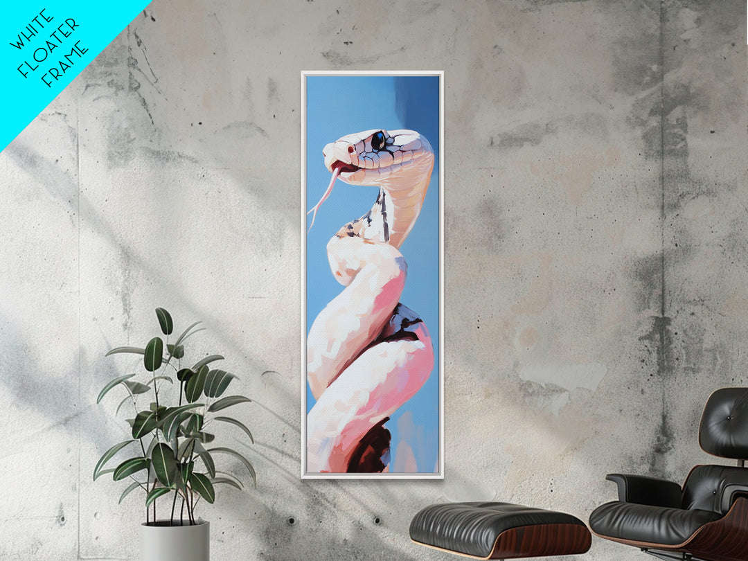 Coiled Snake, Wildlife Wall Art, Nature Print, Modern Animal Art, Framed Canvas Print, Boho Home Decor, Unique Statement Piece