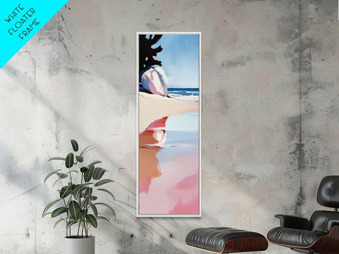 Ocean Reflection, Coastal Wall Art, Beach House Decor, Minimalist Seascape, Framed Canvas Print, Tranquil Blue Art, Nautical Style