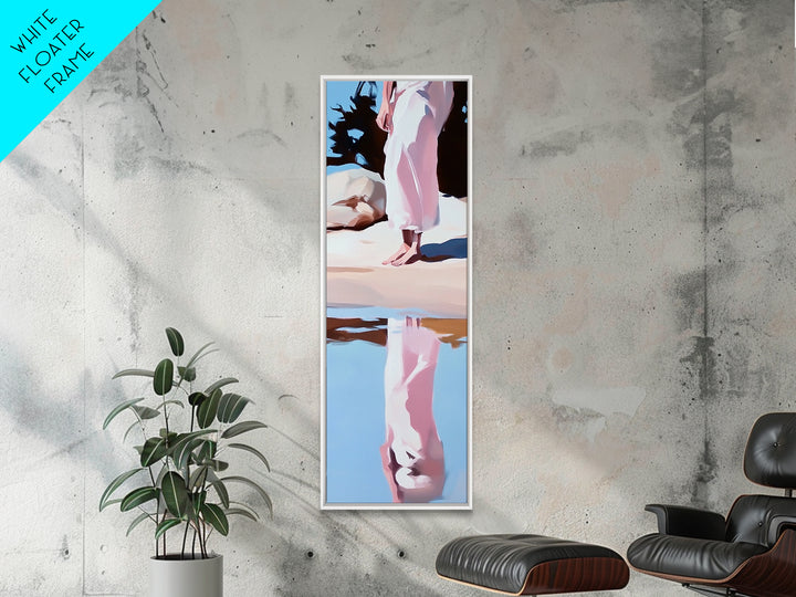 Barefoot Bliss, Soft Pastel Beach Art, Peaceful Escape, Serene Landscape, Earthy Tones, Coastal Decor, Bedroom Canvas Print