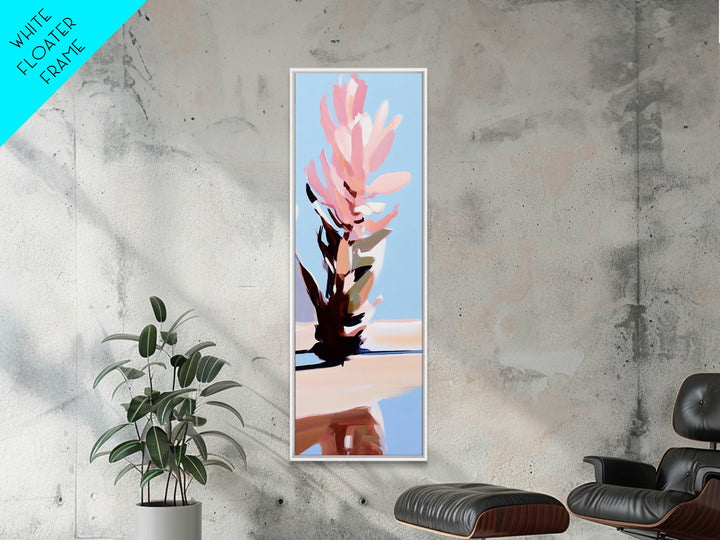 Blooming Beauty, Pastel Floral Art, Feminine Aesthetic, Soft Pink Flowers, Minimalist Botanical Painting, Bedroom Framed Canvas Print