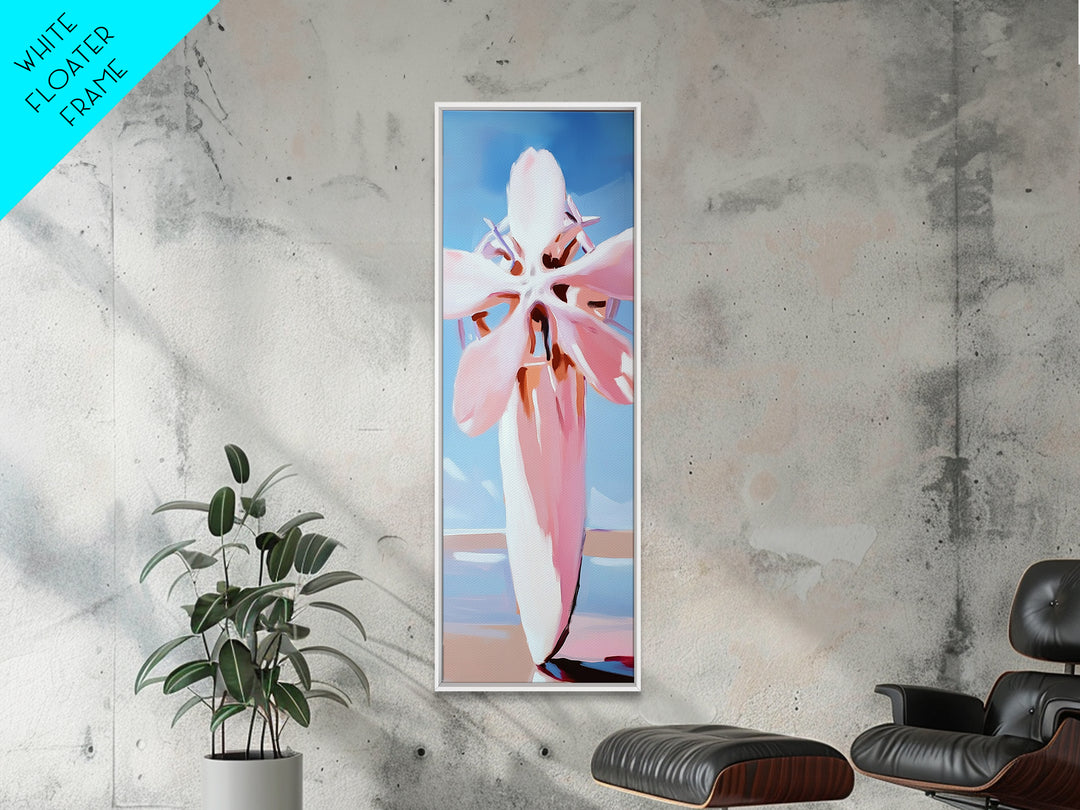 Pink Blossom Bloom, Soft Nature Art, Gentle Pastels, Tranquil Scene, Framed Canvas Print, Bedroom Wall Art, Botanical Decor