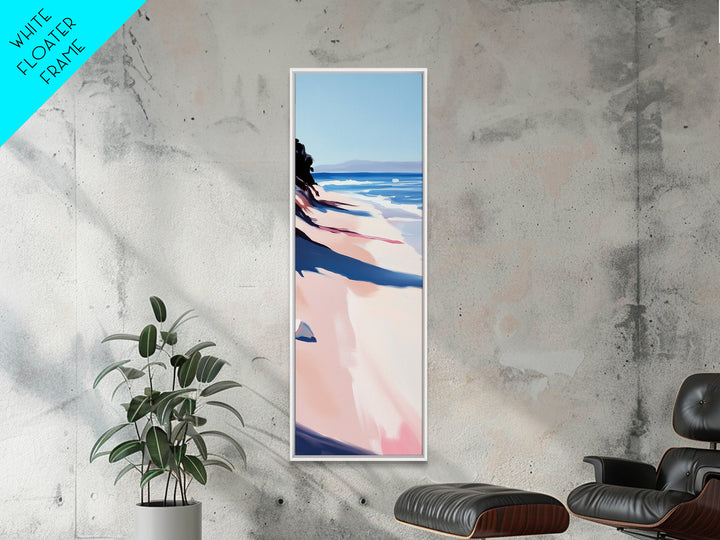 Coastal Shore, Beach Landscape, Ocean Wall Art, Framed Canvas Print, Modern Seascape, Minimalist Home Decor, Bedroom Print