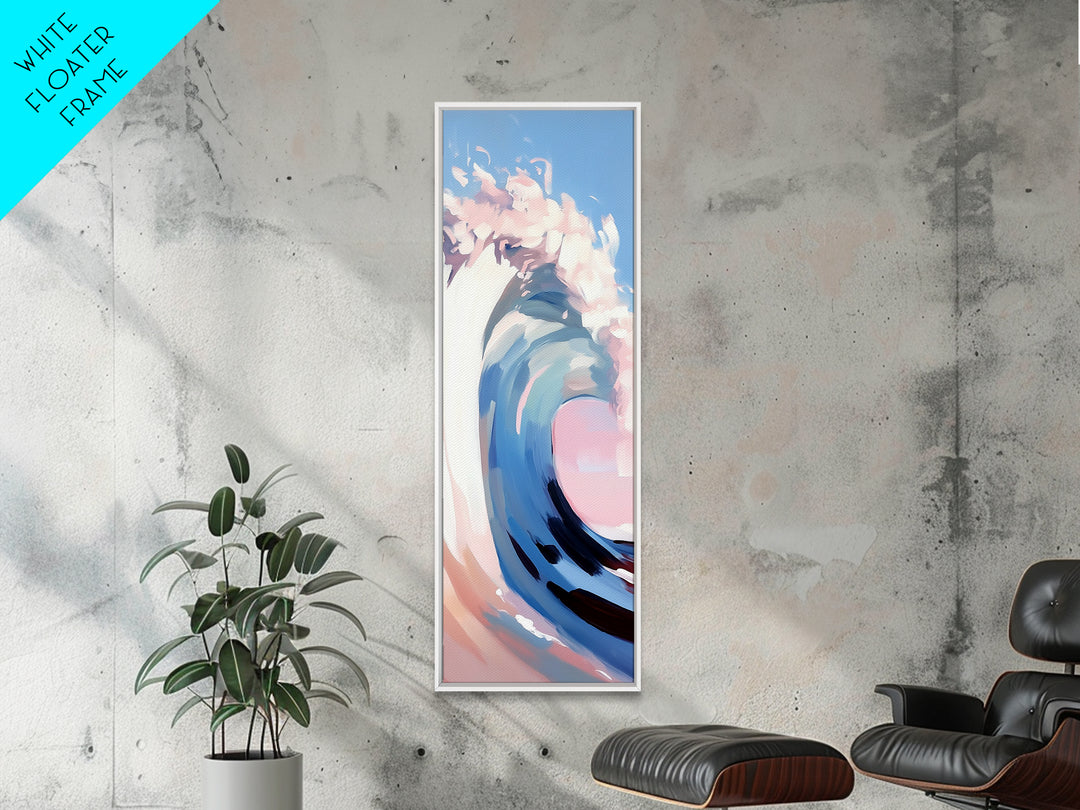 Ocean Wave, Abstract Seascape, Framed Canvas Print, Coastal Aesthetic, Modern Minimalist, Living Room Decor, Nautical Wall Art