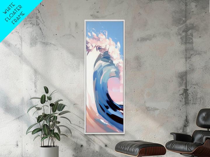 Ocean Wave, Abstract Seascape, Framed Canvas Print, Coastal Aesthetic, Modern Minimalist, Living Room Decor, Nautical Wall Art