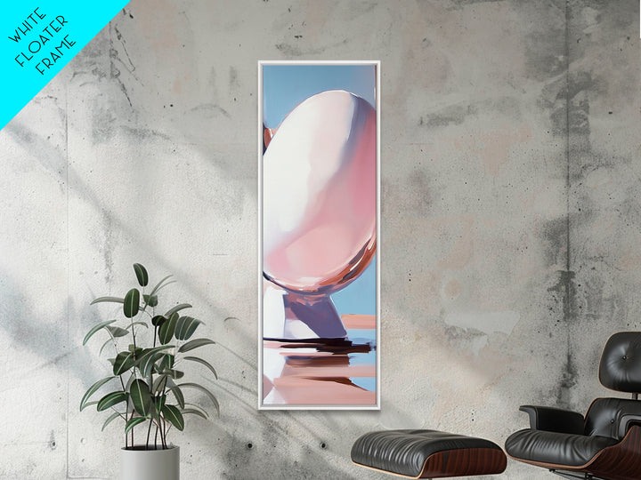 Abstract Reflection, Pink, Blue, Modern Art, Minimalist, Surrealist, Contemporary, Stylish, Bedroom, Framed Canvas Print