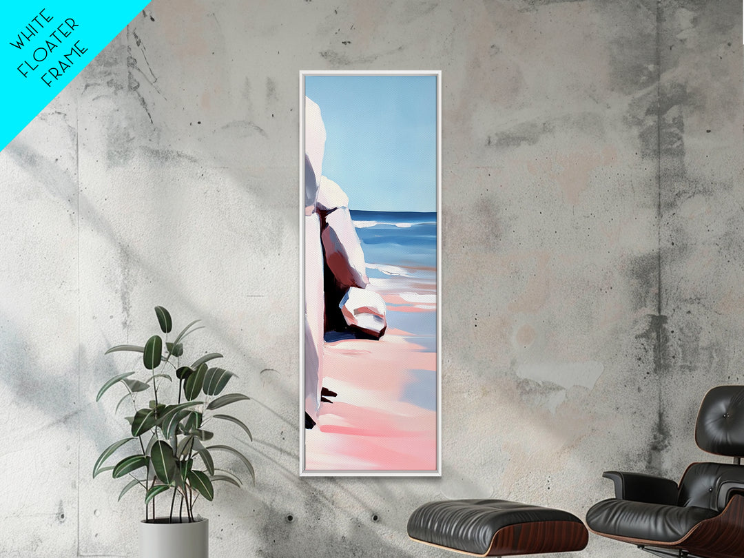 Coastal Rocks, Ocean Landscape, Beach House Wall Art, Minimalist Seascape, Relaxing Decor, Nature Painting, Canvas Print