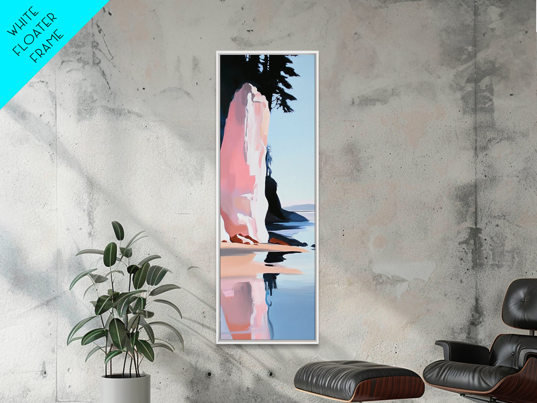 Ocean Cliff, Coastal Wall Art, Nautical Decor, Seascape Painting, Minimalist Beach Art, Serene Home Decor, Framed Canvas Print