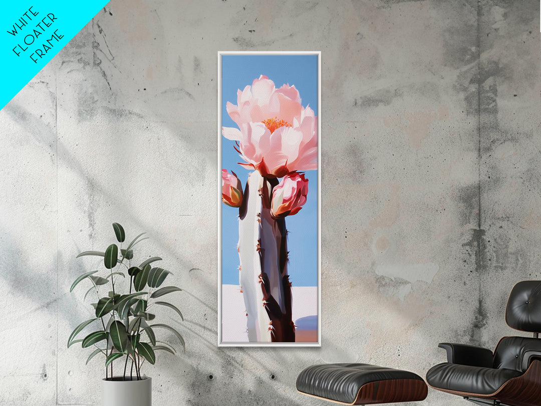 Blooming Cactus, Floral Wall Art, Desert Decor, Boho Aesthetic, Southwestern Art, Vibrant Botanical Painting, Canvas Print