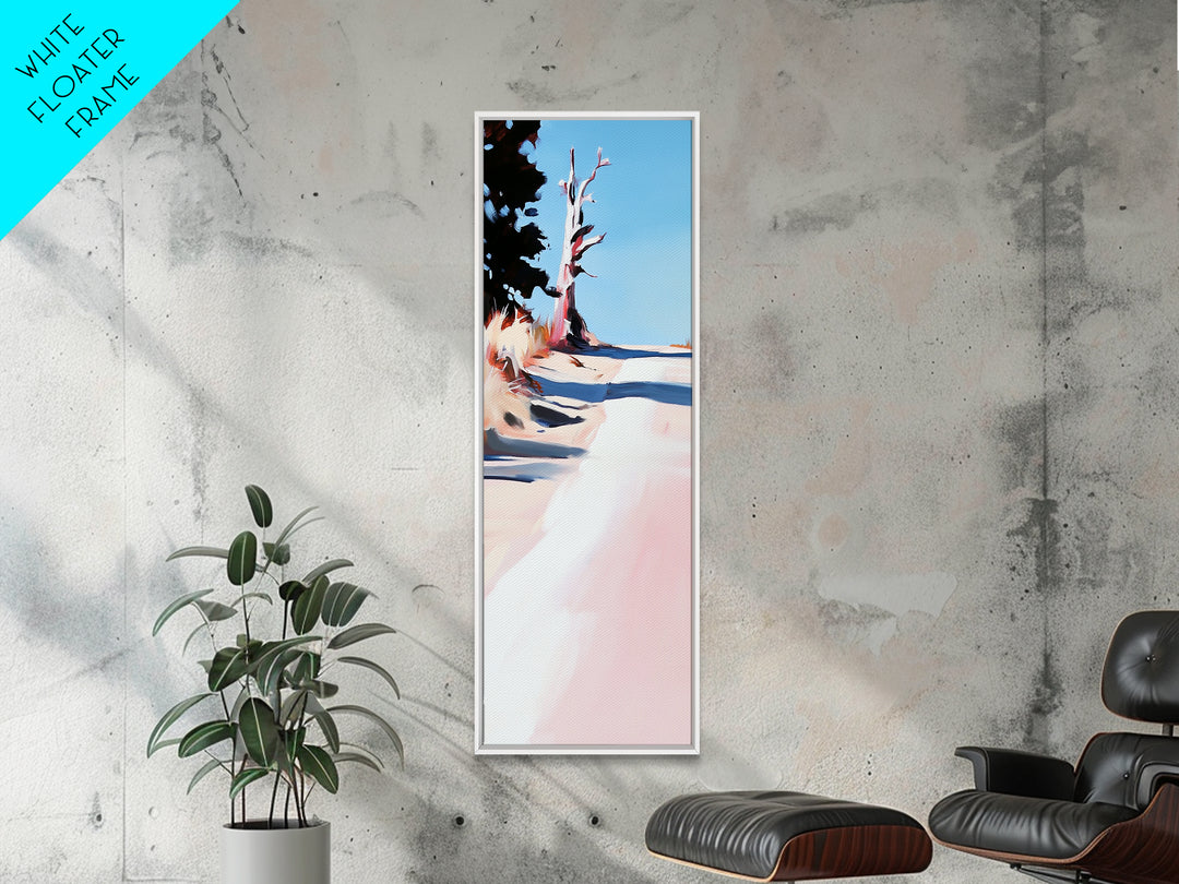 Coastal Tree, Beach Landscape Art, Modern Nature Print, Minimalist Decor, Neutral Wall Art, Framed Canvas Print, Living Room Art