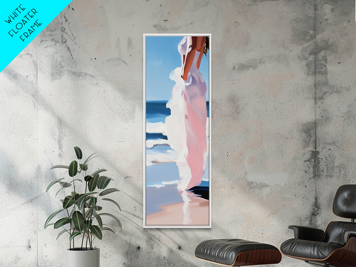 Coastal Elegance, Beach Reflection, Ocean Breeze, Framed Canvas Print, Minimalist Art, Bedroom Wall Art, Summer Aesthetic, Seaside Decor