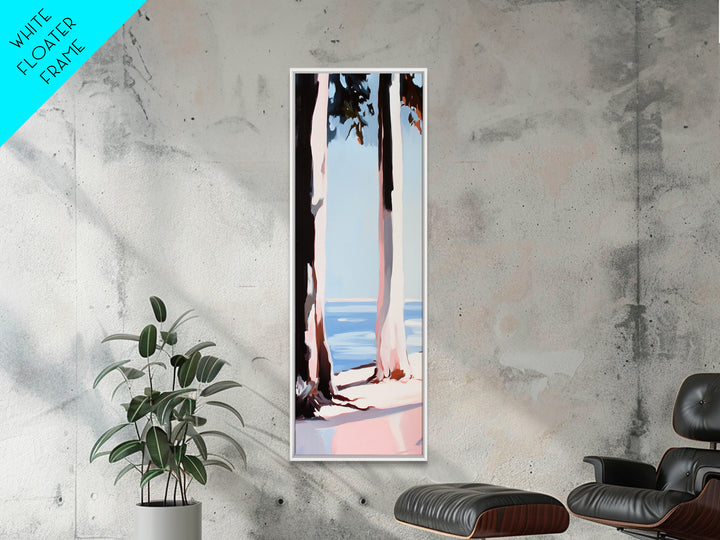 Coastal Trees, Beach Landscape, Minimalist Art, Framed Canvas Print, Modern Wall Art, Ocean View, Nature Decor, Living Room Wall Art