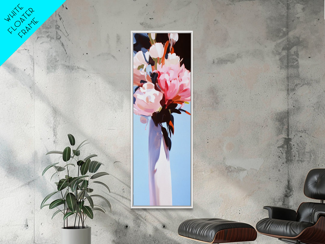 Abstract Floral Art, Bold Flower Painting, Romantic Wall Decor, Framed Canvas Print, Modern Home Art, Feminine Aesthetic, Bedroom Wall Art