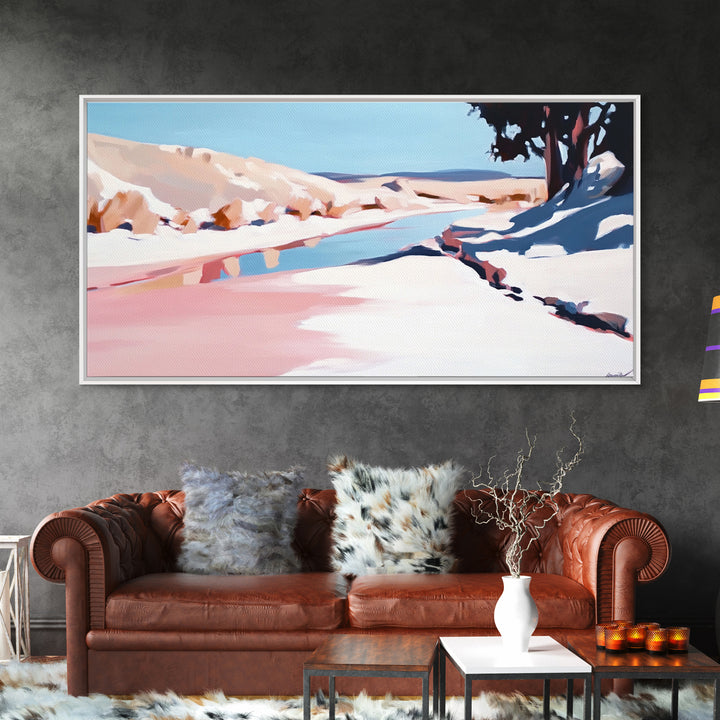 River Landscape, Nature Wall Art, Serene Water Scene, Tranquil Wilderness Painting, Country Home Decor, Scenic Canvas Print