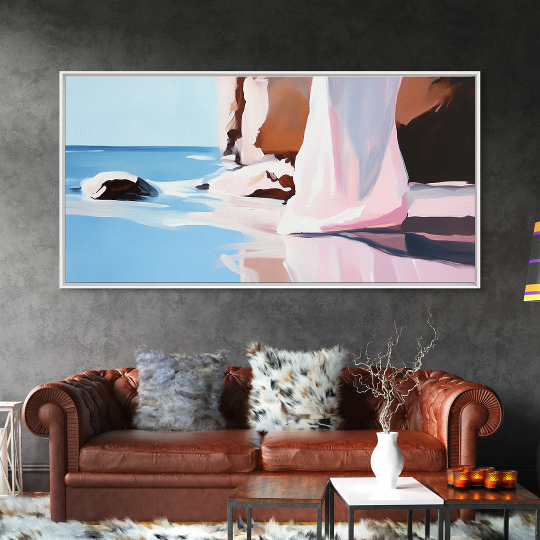 Clifftop View, Ocean Landscape, Canvas Print, Coastal Wall Art, Bohemian Home Decor, Seaside Artwork, Large Wall Art, Living Room