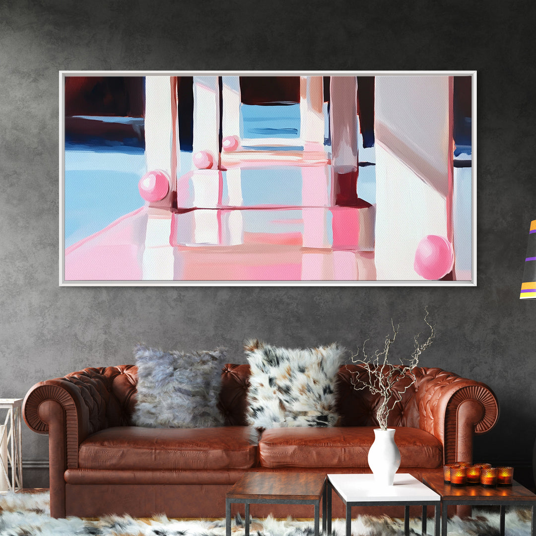 Dockside Reflections, Coastal Living Art, Minimalist Waterscape, Serene Harbor Scene, Nautical Theme, Canvas Print, Office Wall Art