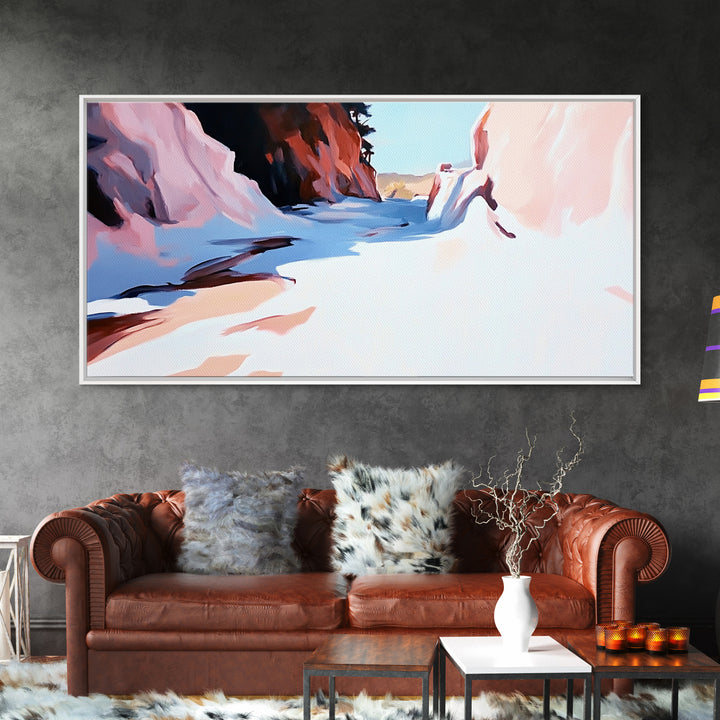 Canyon Landscape, Desert Painting, Western Wall Art, Nature Inspired Decor, Earth Tone Artwork, Framed Canvas Print, Boho Home Aesthetic