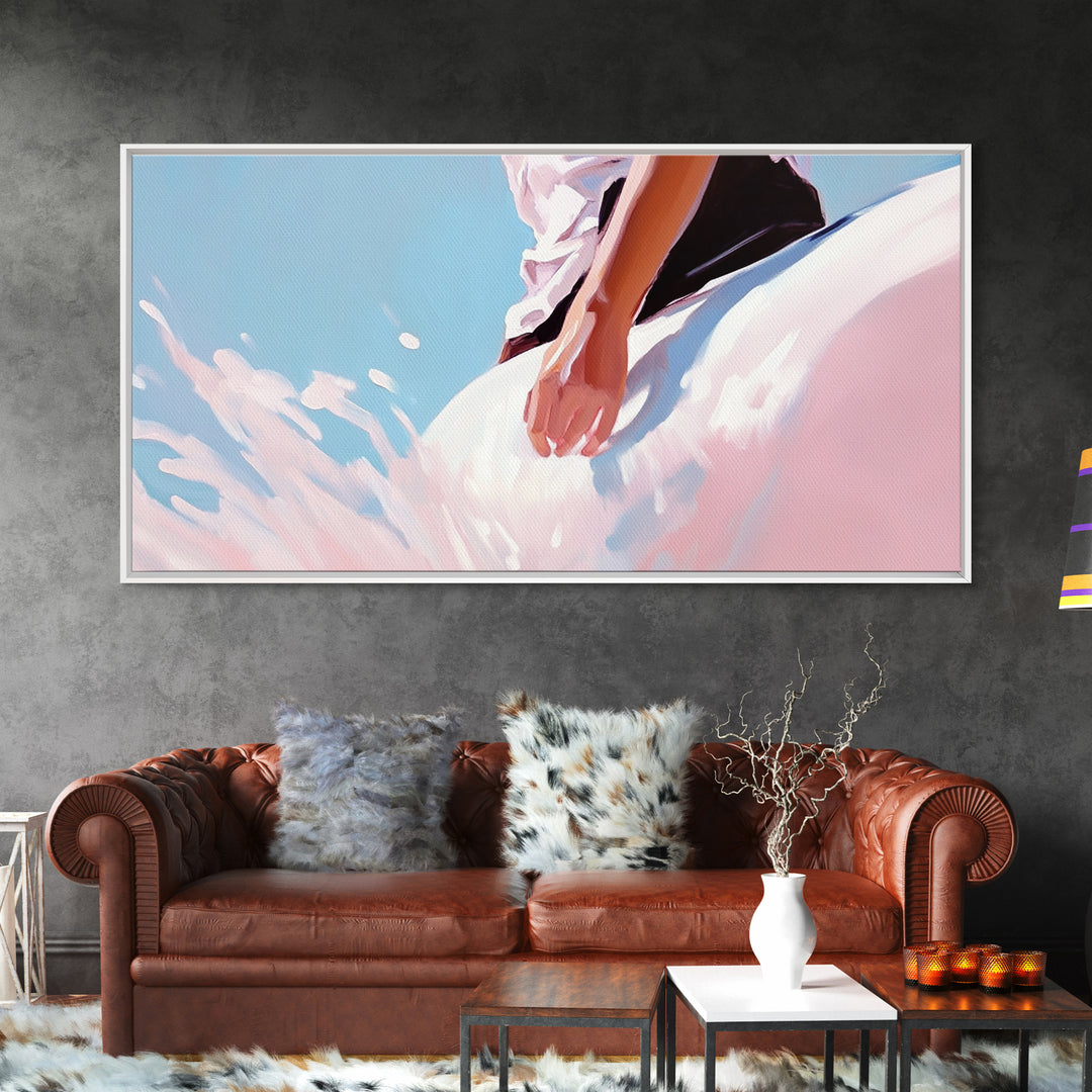 Ocean Breeze, Surreal Splash, Coastal Aesthetic, Modern Beach Art, Nautical Decor, Bedroom Wall Art, Dreamy Pastel Art, Canvas Print