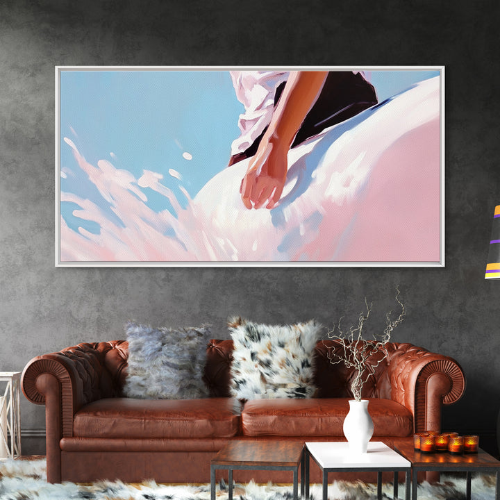 Ocean Breeze, Surreal Splash, Coastal Aesthetic, Modern Beach Art, Nautical Decor, Bedroom Wall Art, Dreamy Pastel Art, Canvas Print