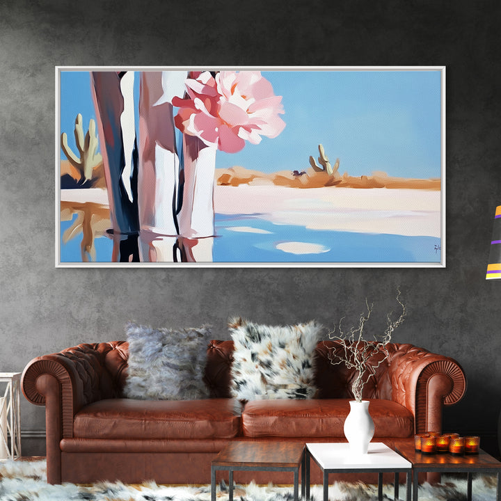 Cactus Blooms, Desert Flowers, Southwestern Serenity, Canvas Print, Floral Art, Pastel Tones, Nature Wall Art, Boho Decor, Minimalist Aesthetic