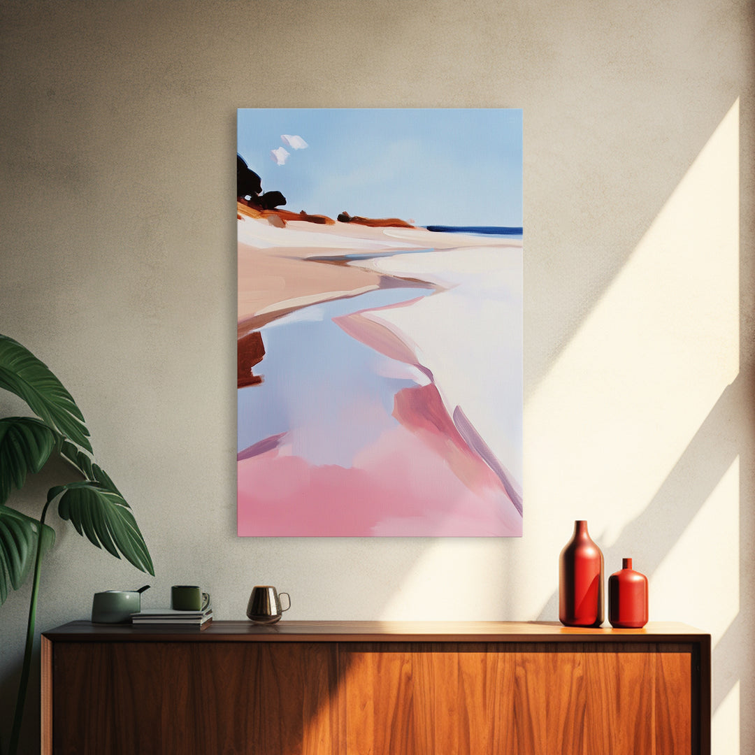 Beach Serenity, Coastal Art, Abstract Seascape, Modern Home Decor, Minimalist Ocean, Canvas Print, Living Room Wall Art, Beach House