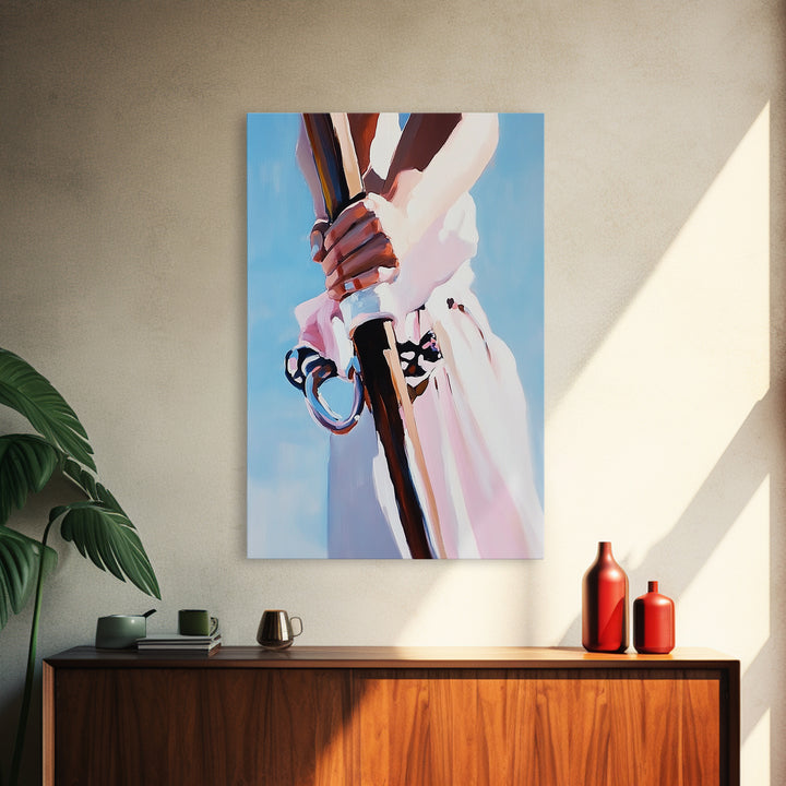 Rowing Oars, Nautical Art, Coastal Home Decor, Ocean Wall Art, Framed Canvas Print, Minimalist Seascape, Beach House Art, Modern Print