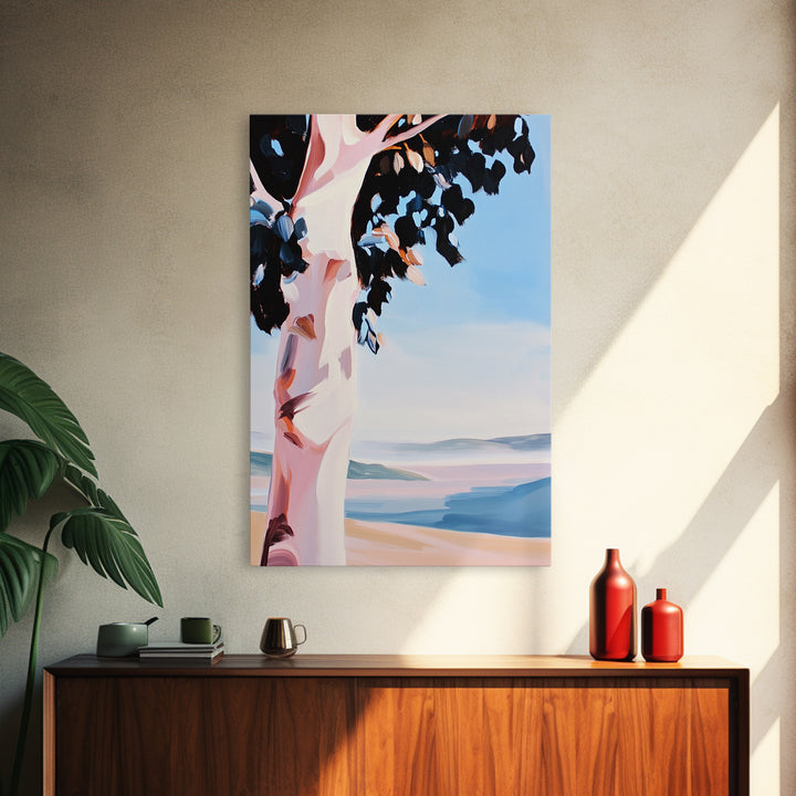 Birch Tree, Forest Wall Art, Nature Inspired Decor, Scandinavian Aesthetic, Woodland Theme, Earthy Tones, Canvas Print, Serene Landscape