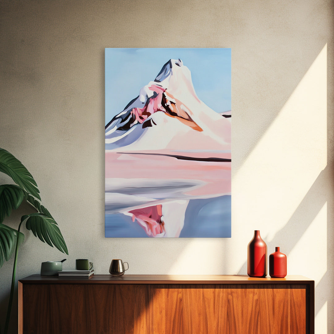 Cherry Blossom Painting, Pink Floral Art, Nature Wall Decor, Framed Canvas Print, Spring Aesthetic, Bedroom Wall Art, Romantic Floral