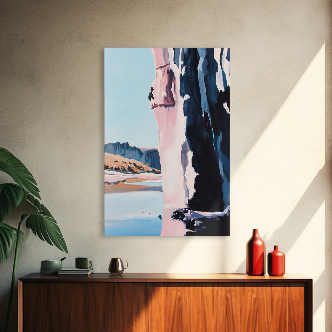 Canyon Cliff, Nature Print, Desert Landscape, Travel Wall Art, Framed Canvas Print, Boho Decor, Southwest Aesthetic, Modern Minimalism