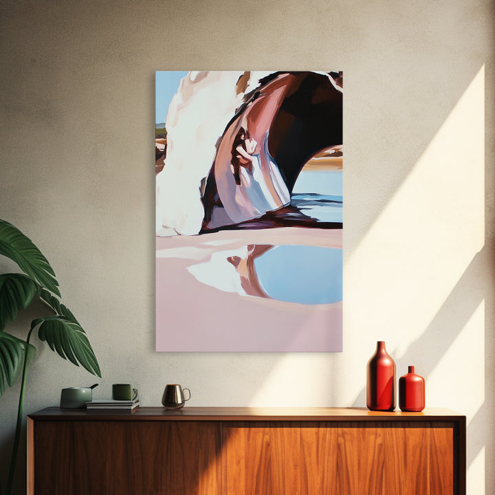 Desert Arch, Dreamy Reflection, Surreal Landscape, Boho Wall Art, Nature Inspired, Earthy Decor, Framed Canvas Print, Bedroom