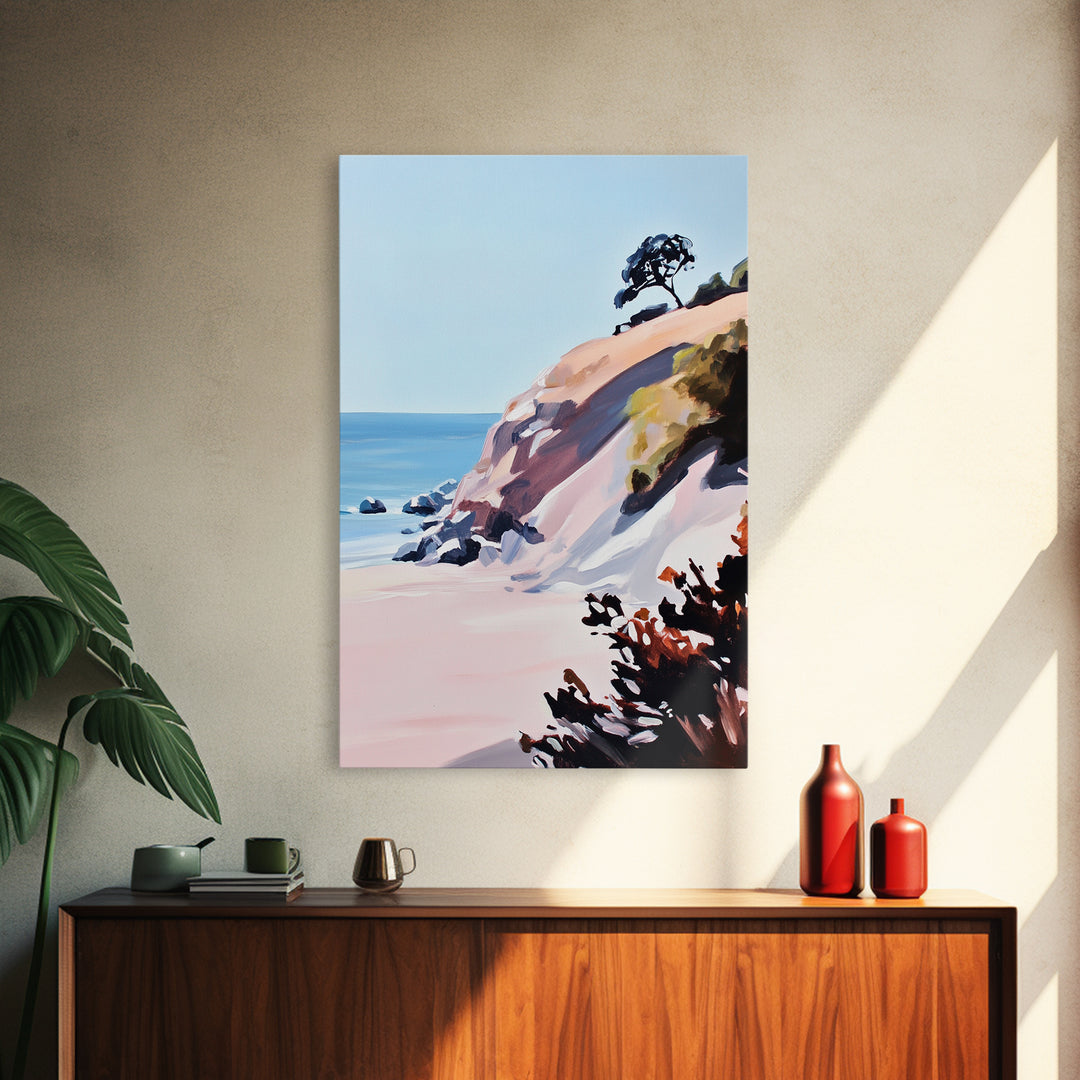 Coastal Cliffs, Ocean View, Seascape, Canvas Print, Beach Wall Art, Modern Home Decor, Minimalist Artwork, Bedroom Wall Art