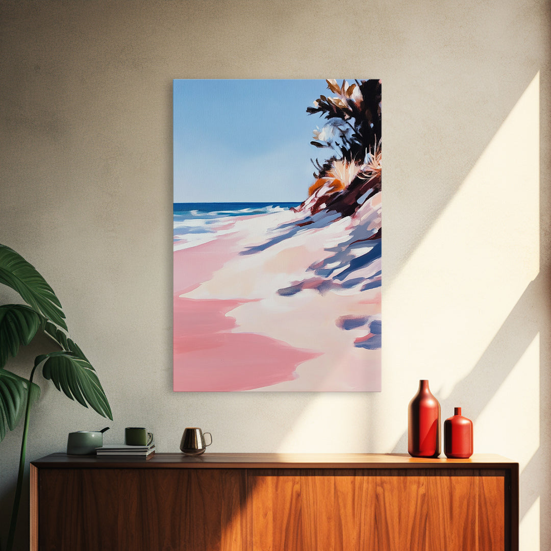 Coastal Waves, Summer Beach Art, Ocean Seascape Painting, Framed Canvas Print, Nautical Wall Art, Living Room Decor, Beach House Artwork