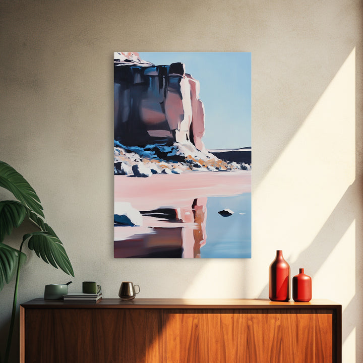 Canyon Reflection, Desert Landscape, Modern Southwest, Nature Wall Art, Framed Canvas Print, Earthy Tones, Office Decor, Boho Aesthetic