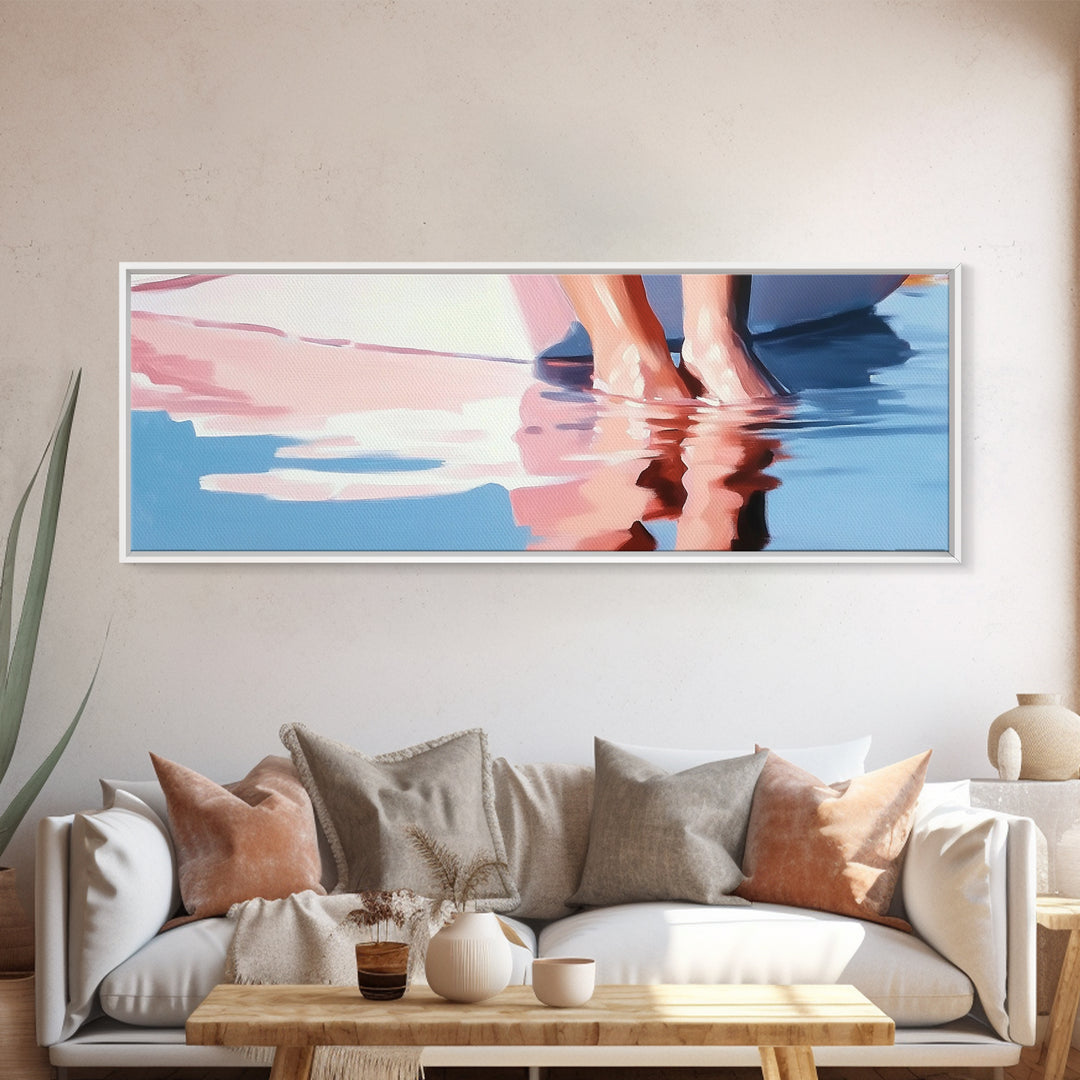 Beach Reflections, Sunset Art, Coastal Wall Decor, Canvas Print, Pastel Seascape, Ocean Painting, Bedroom Wall Art, Beach Art