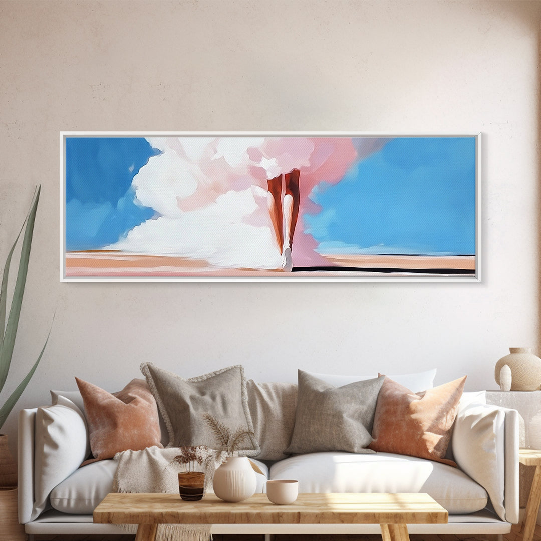 Dreamy Clouds, Surreal Art, Fantasy Landscape, Ethereal Sky, Canvas Print, Bedroom Wall Art, Pastel Minimalist Home Decor
