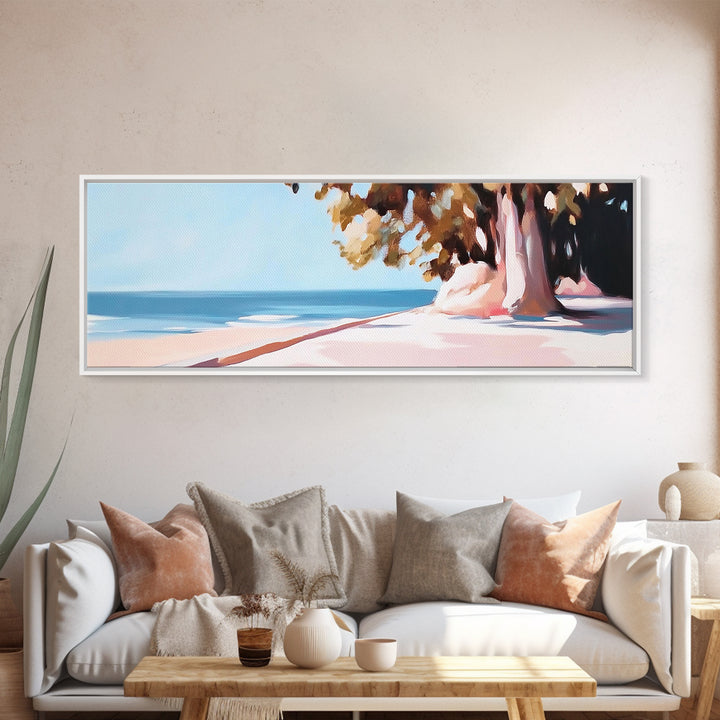 Beach Horizon, Coastal Escape, Tranquil Ocean Art, Seaside Aesthetic, Relaxing Home Decor, Bohemian Summer Vibes, Canvas Print