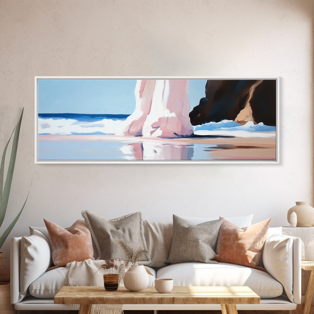 Ocean Reflection, Coastal Dreamscape, Surreal Beach Scene, Seascape Art, Calm Relaxing Decor, Living Room Aesthetic, Canvas Print